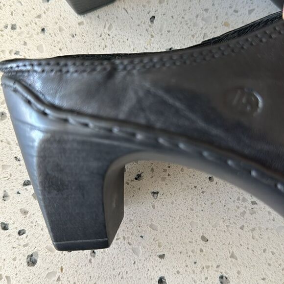 Josef Seibel Women’s Black Leather Western Studs Heels Slip On Mule Clog Size 36 - Picture 13 of 13